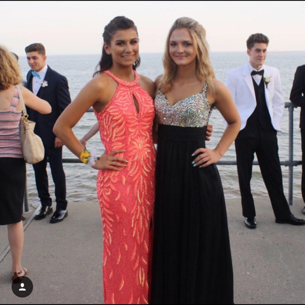 Black with diamonds prom dress